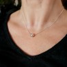 Hohlperlen-Solitärhalskette aus minimalistischem recyceltem 925er Silber