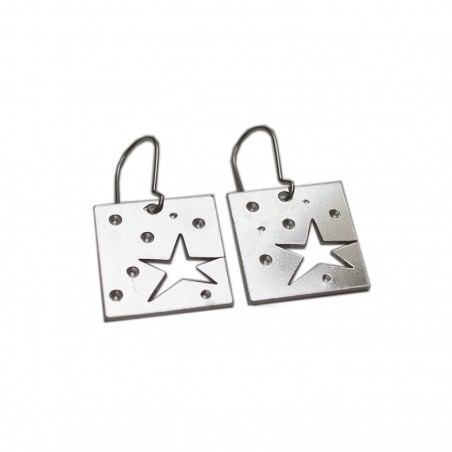 Boucles d'oreilles Etoile pendantes carrées en argent massif 925/1000 Etoile 75,00 €