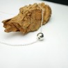 Hohlperlen-Solitärhalskette aus minimalistischem recyceltem 925er Silber