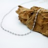 Chaine courte fine en argent 925 recyclé minimaliste avec de petites perles alternées made in France