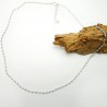 Chaine courte fine en argent 925 recyclé minimaliste avec de petites perles alternées made in France