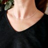 Chaine courte fine en argent 925 recyclé minimaliste avec de petites perles alternées made in France