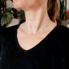 Small necklace with two thin intertwined rings in minimalist recycled 925 silver on a choker chain for women