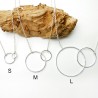 Collier deux anneaux fins entrelacés en argent 925 recyclé minimaliste sur chaine ras de cou pour femme made in France