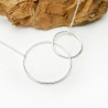Grand collier deux anneaux fins entrelacés en argent 925 recyclé minimaliste sur chaine ras de cou pour femme made in France