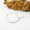 Large Minimalist necklace with two thin intertwined rings recycled 925 silver on a choker chain for women