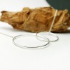 Large Minimalist necklace with two thin intertwined rings recycled 925 silver on a choker chain for women