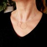 Large Minimalist necklace with two thin intertwined rings recycled 925 silver on a choker chain for women