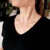 Large Minimalist necklace with two thin intertwined rings recycled 925 silver on a choker chain for women