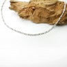 Thick shiny chain in 925 recycled silver, minimalist diamond popcorn mesh, unisex