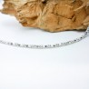 Thick shiny chain in 925 recycled silver, minimalist diamond popcorn mesh, unisex