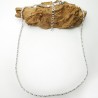 Dicke glänzende Kette aus 925er recyceltem Silber, minimalistisches Diamant-Popcorn-Netz, Unisex