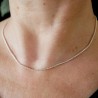 Thick chain in minimalist recycled 925 silver popcorn mesh