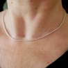 Thick chain in minimalist recycled 925 silver popcorn mesh