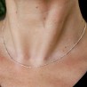 Chaine fine en argent 925 recyclé minimaliste maille tubes striés réglable made in France
