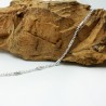 Chaine fine en argent 925 recyclé minimaliste maille tubes striés réglable made in France