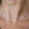 Minimalist adjustable fine chain in 925 recycled silver with striated tube mesh