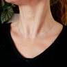 Chaine fine en argent 925 recyclé minimaliste maille tubes striés réglable made in France