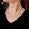Chaine fine en argent 925 recyclé minimaliste maille tubes striés réglable made in France