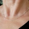 Minimalist adjustable fine chain in 925 recycled silver with tube mesh
