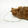 Minimalist adjustable fine chain in 925 recycled silver with tube mesh