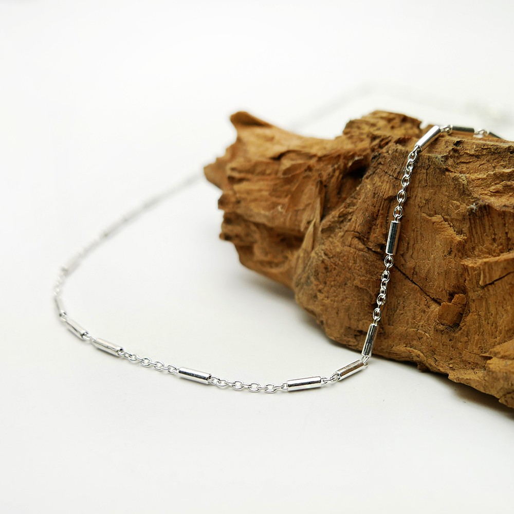 Colliers/Chaînes - Neuf - Collier chaîne argentée réglable pendentif