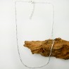 Minimalist adjustable fine chain in 925 recycled silver with tube mesh