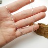 Minimalist adjustable fine chain in 925 recycled silver with tube mesh