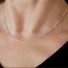 Minimalist adjustable fine chain in 925 recycled silver with tube mesh