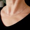 Minimalist adjustable fine chain in 925 recycled silver with tube mesh