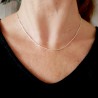Minimalist adjustable fine chain in 925 recycled silver with tube mesh