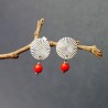 Earrings in recycled 925 silver Sun chips