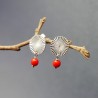 Earrings in recycled 925 silver Sun chips