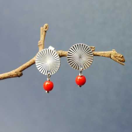 Earrings in recycled 925 silver Sun chips