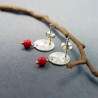 Earrings in recycled 925 silver Sun chips