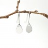 Minimalist recycled 925 silver dangling drop earrings
