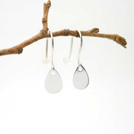 Boucles d'oreilles gouttes pendantes en argent 925 recyclé minimalistes