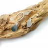 Minimalist recycled 925 silver dangling drop earrings
