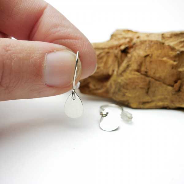 Minimalist recycled 925 silver dangling drop earrings