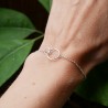 Bracelet deux anneaux ronds entrelacés en argent 925 recyclé minima...
