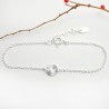 Dünnes 8-mm-Sonnenmedaillenarmband aus minimalistischem recyceltem 925er Silber mit verstellbarer Kette