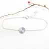 Dünnes 10-mm-Sonnenmedaillenarmband aus minimalistischem recyceltem 925er Silber mit verstellbarer Kette