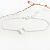 Dünnes 10-mm-Sonnenmedaillenarmband aus minimalistischem recyceltem 925er Silber mit verstellbarer Kette