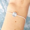 Dünnes 10-mm-Sonnenmedaillenarmband aus minimalistischem recyceltem 925er Silber mit verstellbarer Kette