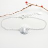 Dünnes 15-mm-Sonnenmedaillenarmband aus minimalistischem recyceltem 925er Silber mit verstellbarer Kette