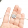Thin 15 mm sun medal bracelet in minimalist recycled 925 silver with adjustable chain