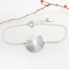 Dünnes 20-mm-Sonnenmedaillenarmband aus minimalistischem recyceltem 925er Silber mit verstellbarer Kette