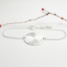 Dünnes 20-mm-Sonnenmedaillenarmband aus minimalistischem recyceltem 925er Silber mit verstellbarer Kette