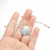 Thin 20 mm sun medal bracelet in minimalist recycled 925 silver with adjustable chain