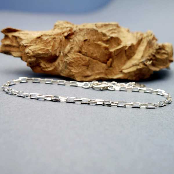 Bracelet unisexe en argent 925 recyclé minimaliste pour femme et pour homme chaine vénitienne